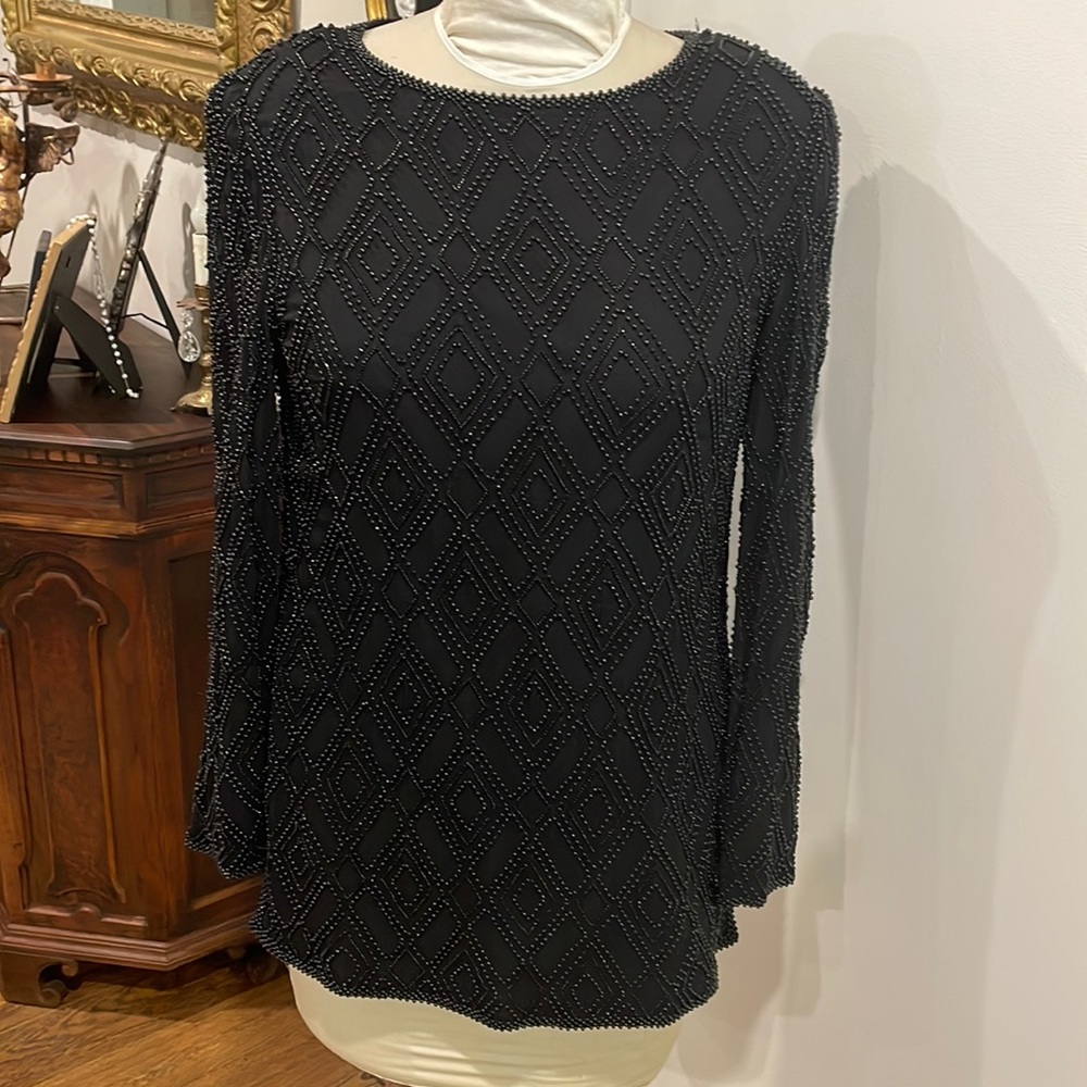 Black Beauty Beaded Top